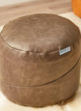 Luxury Pure Faux Leather Ottoman 45x35 cm - Cotton Home