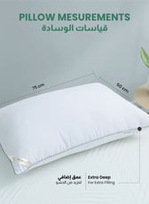 Beverly Side Sleeper Ultra Soft Cotton Pillow with Gray Cord for Ultimate Support 50x75cm 1200grams - Cotton Home