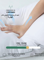 Beverly Side Sleeper Ultra Soft Cotton Pillow with Gray Cord for Ultimate Support 50x75cm 1200grams - Cotton Home