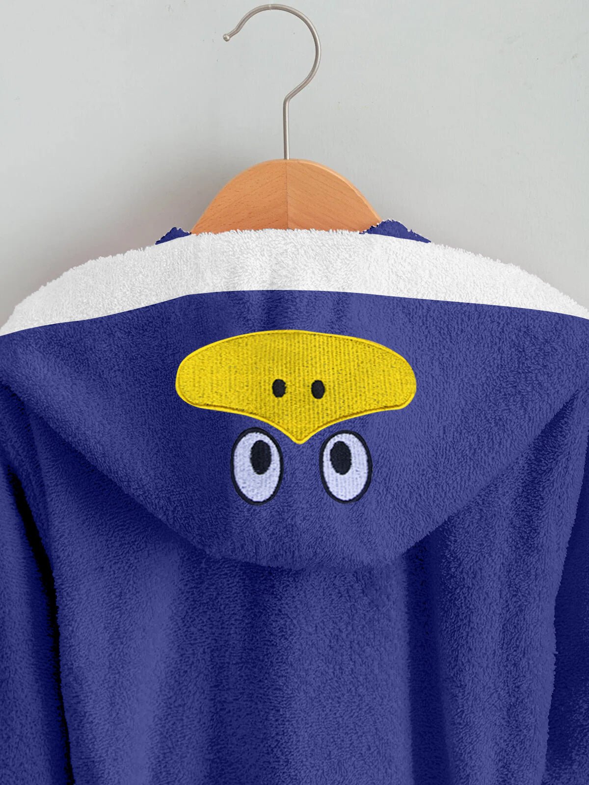 Premium Unisex Blue Bathrobe for Kids Ages 4-14 years with Hood and Tie Up Belt High quality Absorbent - Cotton Home