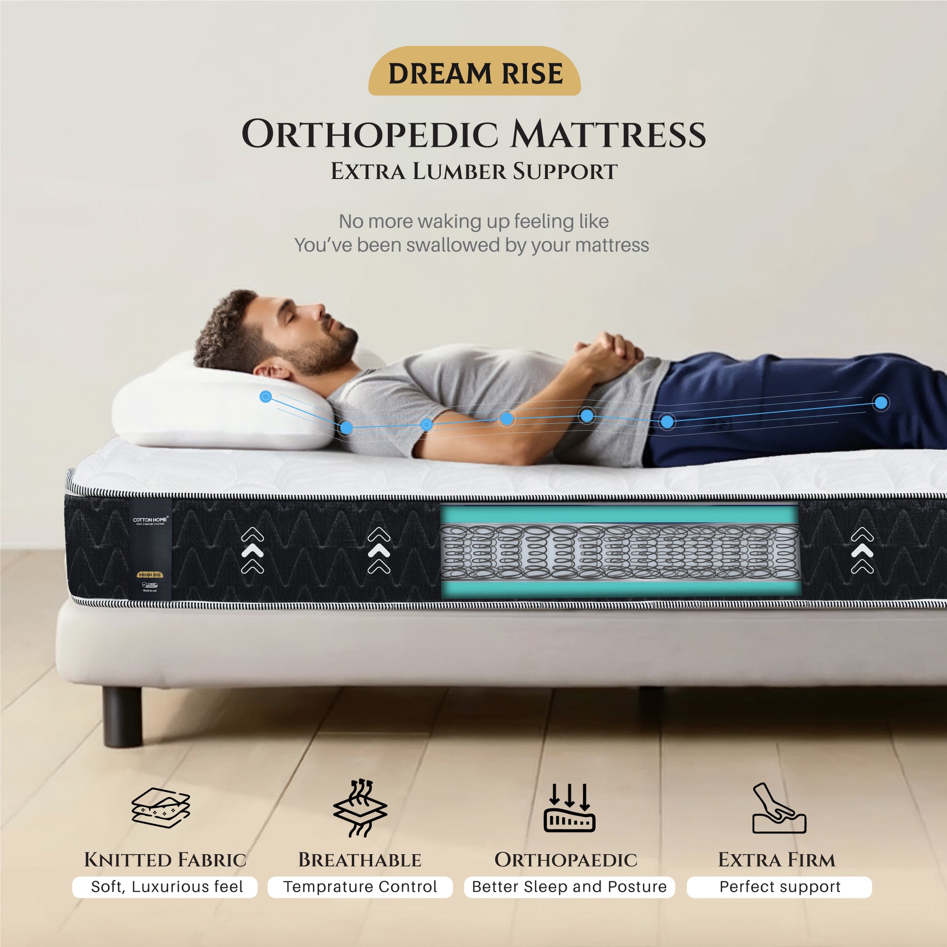 Cotton Home Dream Rise Bonnell Spring Medical Mattress