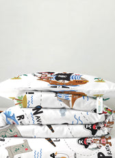 3PC Kids Duvet Cover Set – 135x220 Cozy Captain Design 100% Premium Cotton