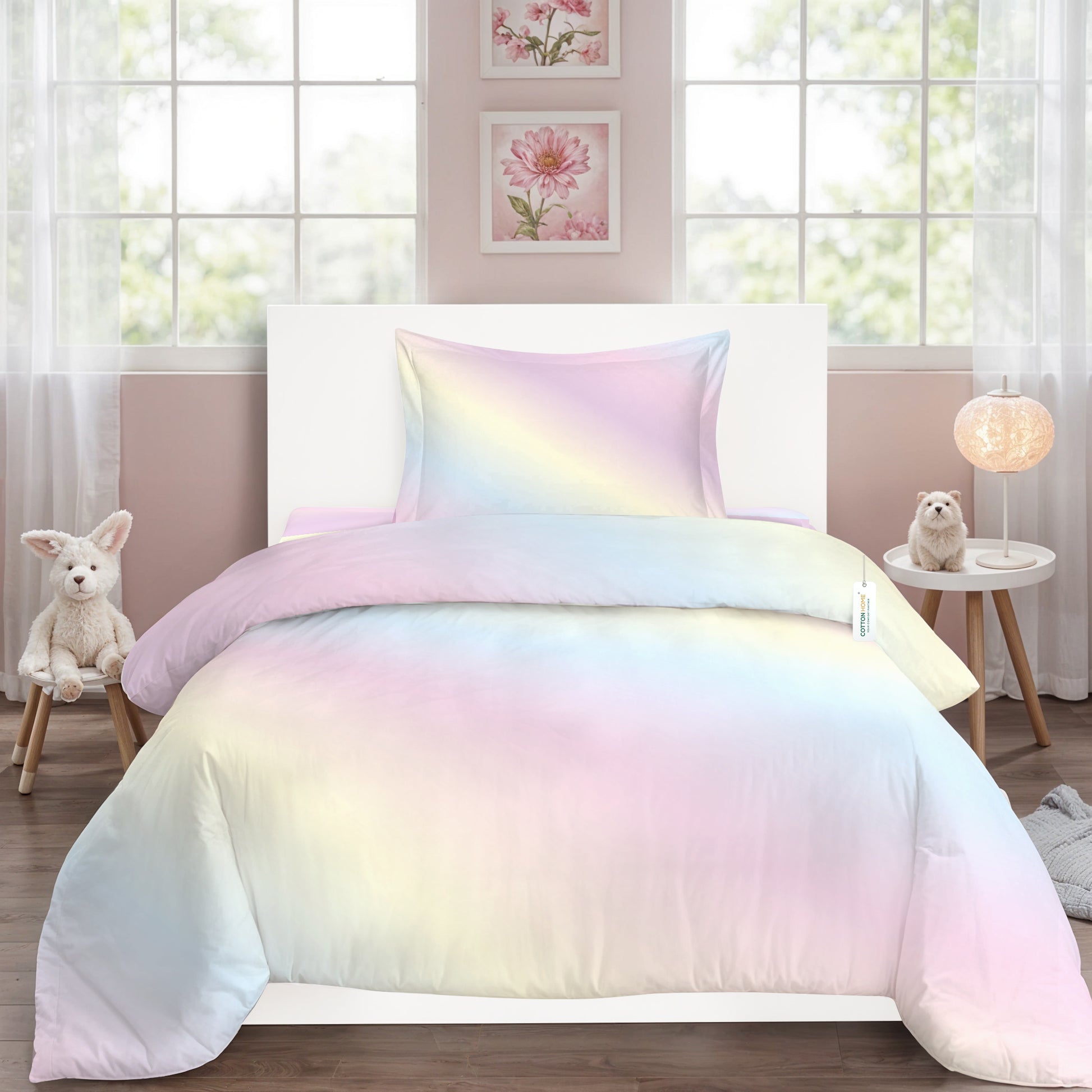 3PC Kids Duvet Cover Set – 135x220 Dusty Hue Design 100% Premium Cotton