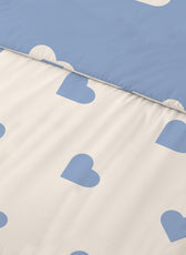 3PC Kids Duvet Cover Set – 135x220 Sky Hearts Design 100% Premium Cotton