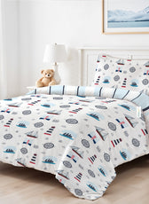 3PC Kids Duvet Cover Set – 135x220 Little Sailors Design 100% Premium Cotton