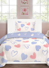 3PC Kids Duvet Cover Set – 135x220 Heartscape Design 100% Premium Cotton