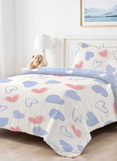 3PC Kids Duvet Cover Set – 135x220 Heartscape Design 100% Premium Cotton