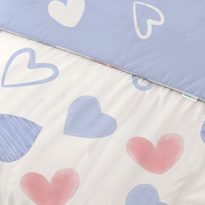Back to School Essentials Premium Cotton Kids Bedding & Bathrobe Set Heart