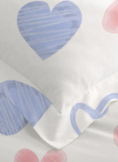 3PC Kids Duvet Cover Set – 135x220 Heartscape Design 100% Premium Cotton