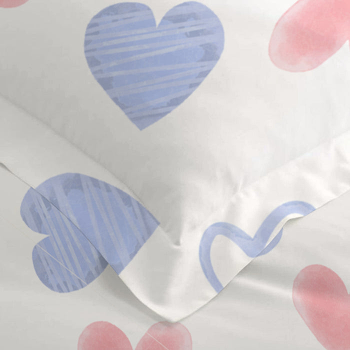 Back to School Essentials Premium Cotton Kids Bedding & Bathrobe Set Heart