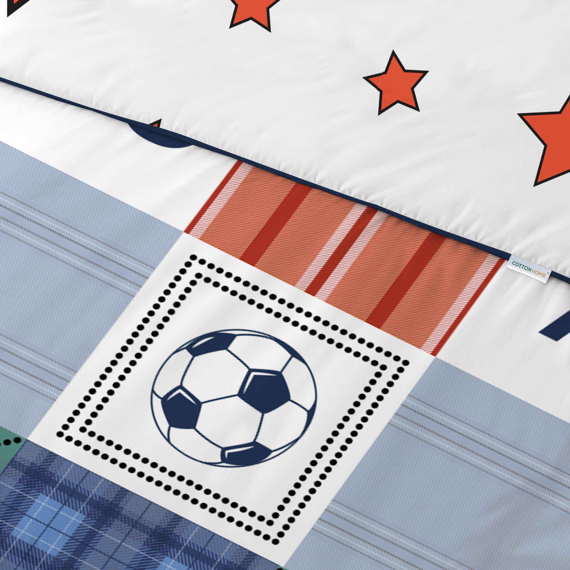 3PC Kids Duvet Cover Set – 135x220 Champions Design 100% Premium Cotton