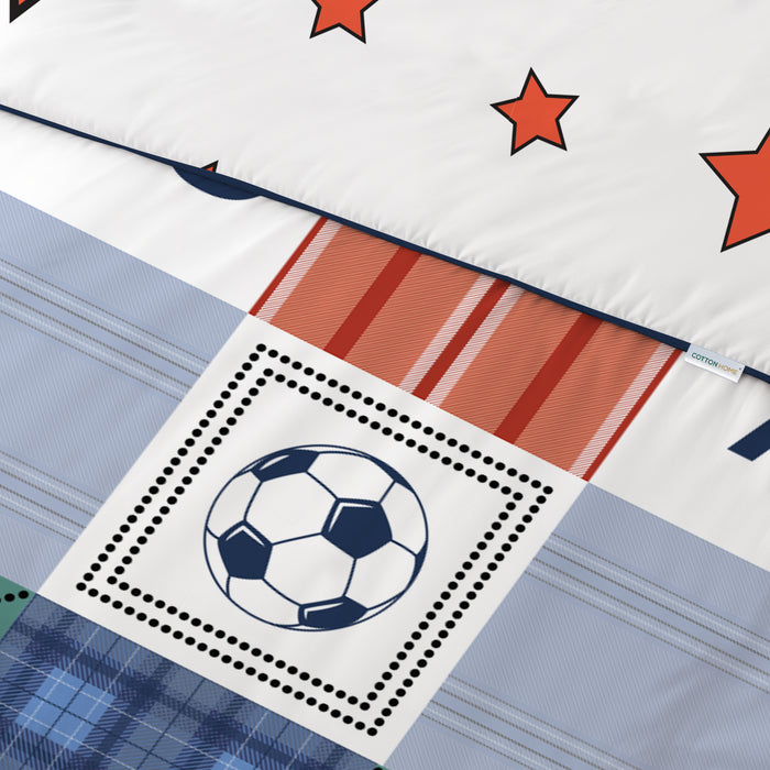 3PC Kids Duvet Cover Set – 135x220 Champions Design 100% Premium Cotton