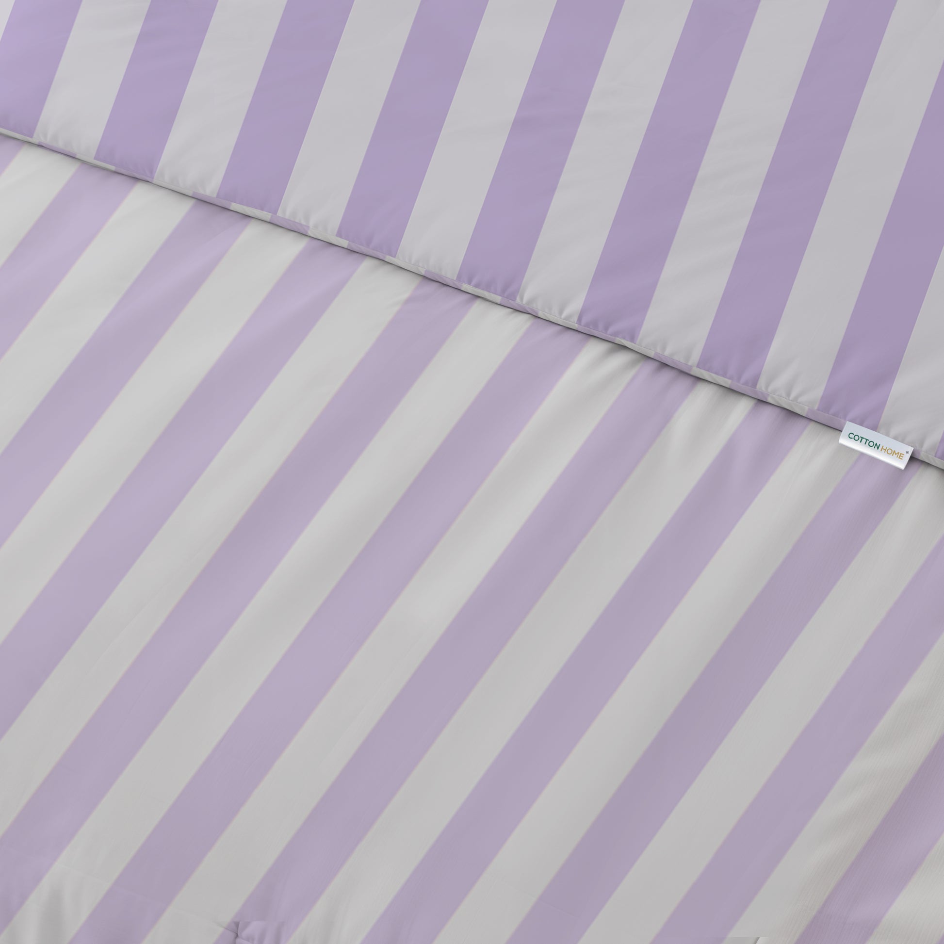 4PC Kids Duvet Cover Set – 160x220 Lavender Stripe Design 100% Premium Cotton