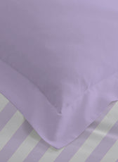 4PC Kids Duvet Cover Set – 160x220 Lavender Stripe Design 100% Premium Cotton