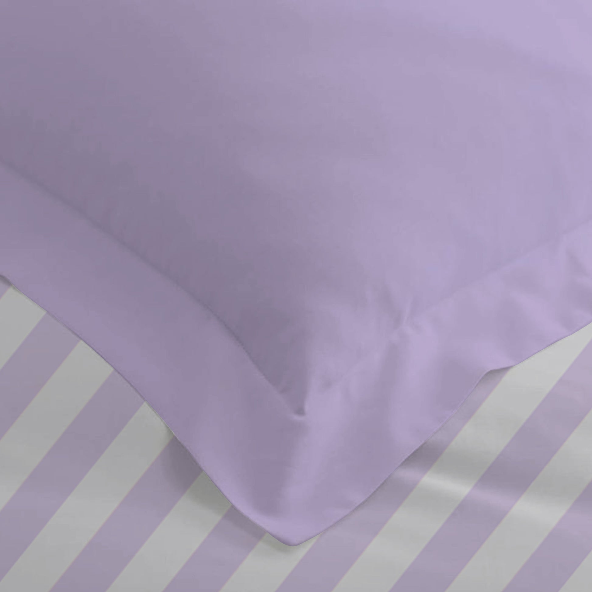 4PC Kids Duvet Cover Set – 160x220 Lavender Stripe Design 100% Premium Cotton