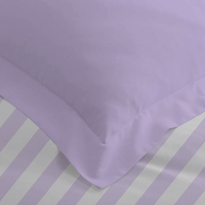 4PC Kids Duvet Cover Set – 160x220 Lavender Stripe Design 100% Premium Cotton
