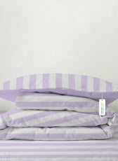4PC Kids Duvet Cover Set – 160x220 Lavender Stripe Design 100% Premium Cotton