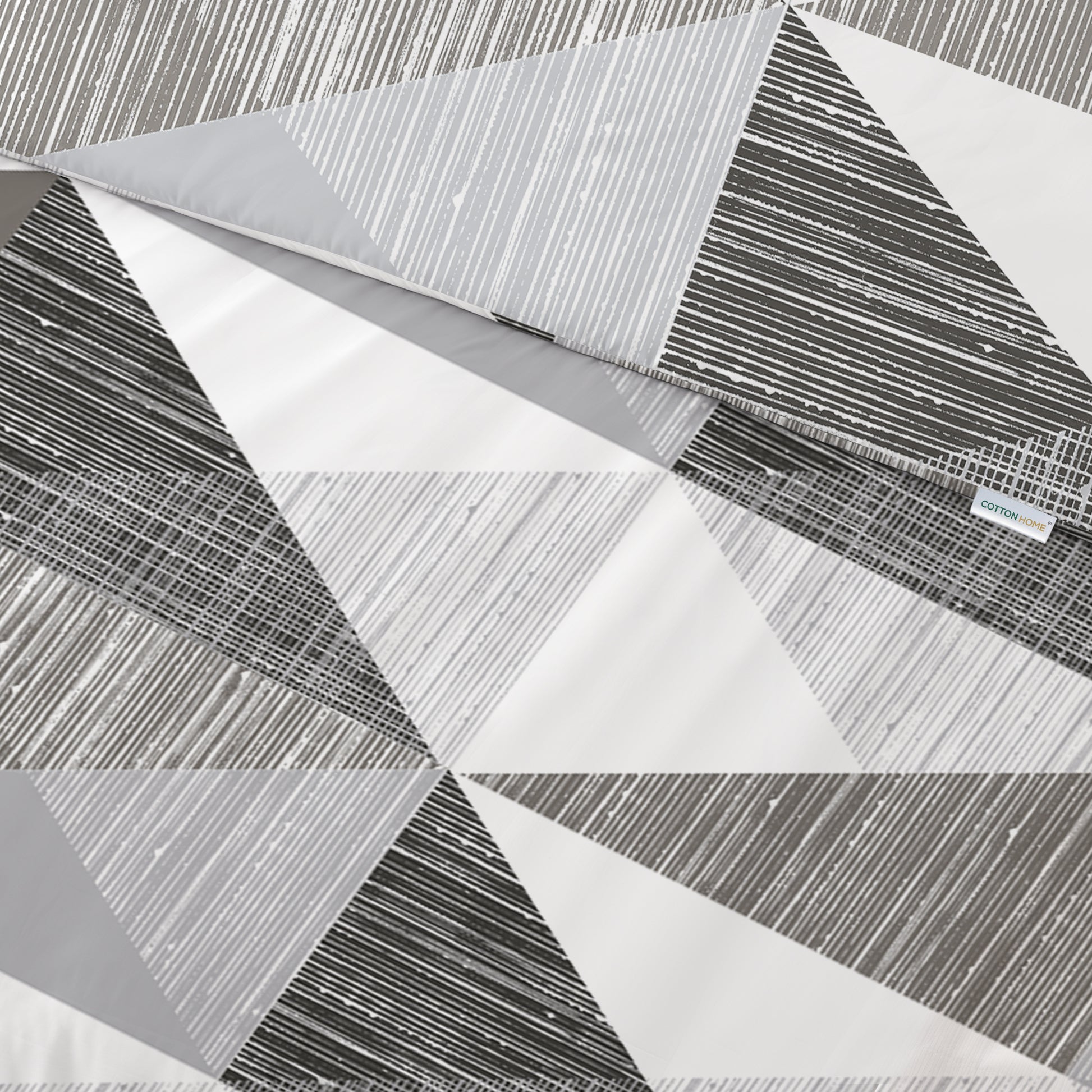 4PC Kids Duvet Cover Set – 160x220 Graphite Angles Design 100% Premium Cotton