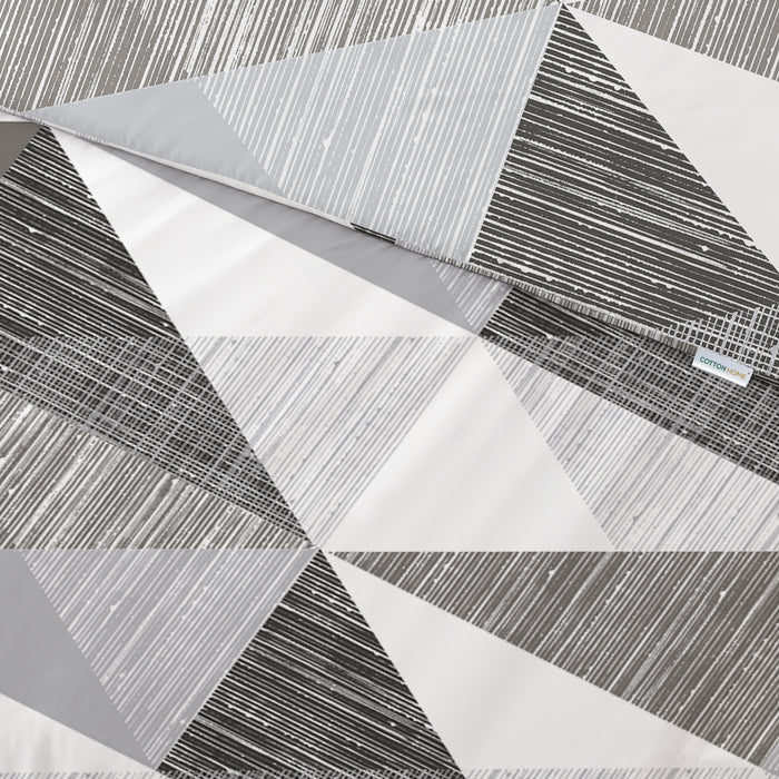4PC Kids Duvet Cover Set – 160x220 Graphite Angles Design 100% Premium Cotton