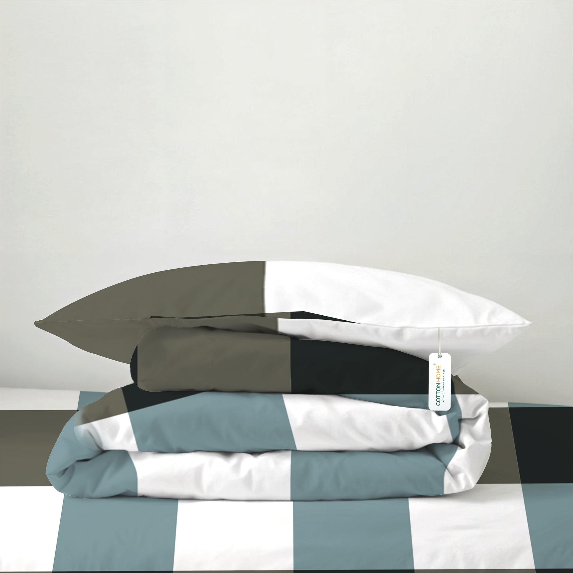 4PC Kids Duvet Cover Set – 160x220 Leafline Fusion Design 100% Premium Cotton