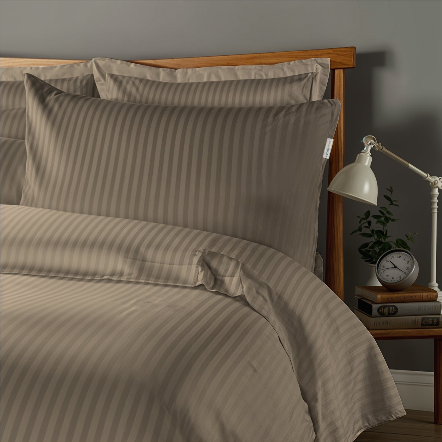 6 Piece Duvet Cover Set 220x240cm Supersoft Light Brown