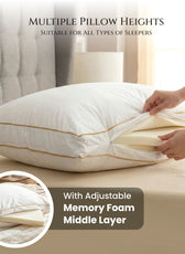 Elysian Adjustable Memory Foam Pillow – Dual Height 45x70cm