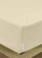 Super Soft Single Fitted sheet 90x200+20 CM Beige with Deep Pockets - Cotton Home