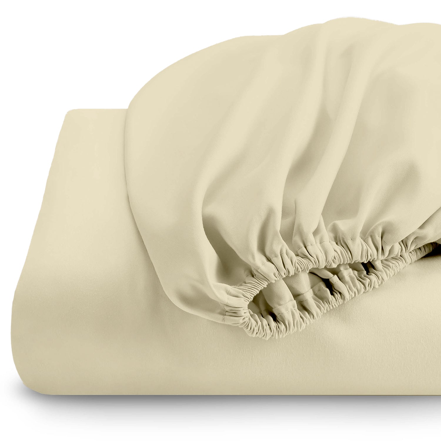 Super Soft Single Fitted sheet 90x200+20 CM Beige with Deep Pockets - Cotton Home
