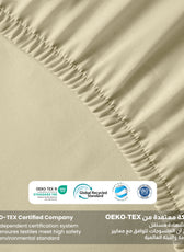 3 Piece Fitted Sheet Set Supersoft Microfiber Beige King Size 180x200+25cm with 2 Pillow Case
