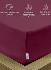 3 Piece Fitted Sheet Set Supersoft Microfiber Burgundy Single Size 90x200+20cm with 2 Pillow Case