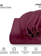 3 Piece Fitted Sheet Set Supersoft Microfiber Burgundy Single Size 90x200+20cm with 2 Pillow Case