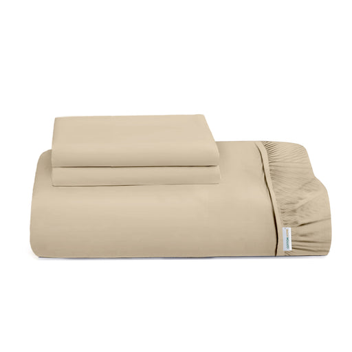 3 Piece Fitted Sheet Set Super Soft Phone Single Size 90x200+20cm with 2 Pillow Case - Cotton Home