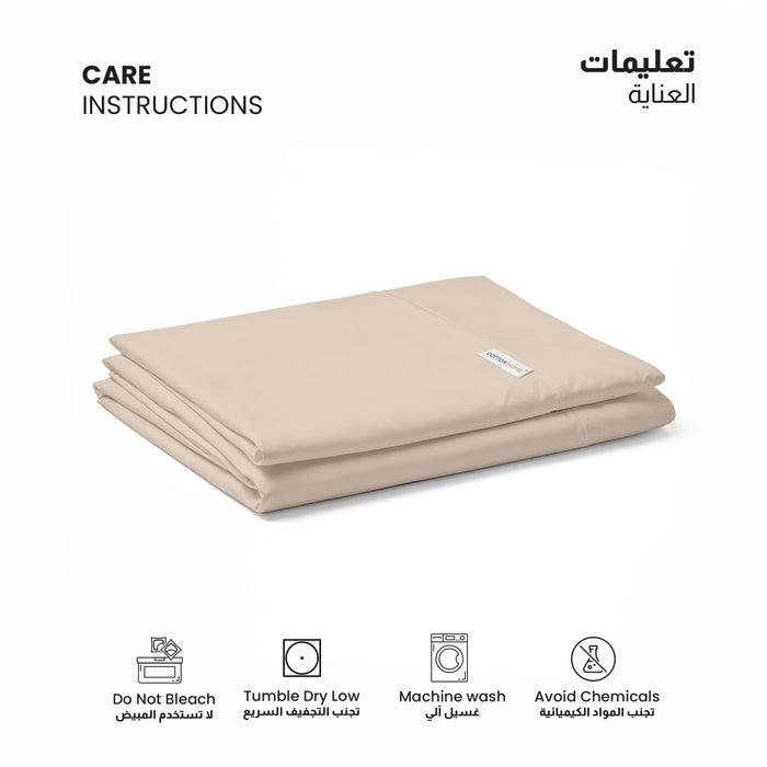 Flat Sheet Supersoft Microfiber King 220x240cm-Dk Beige