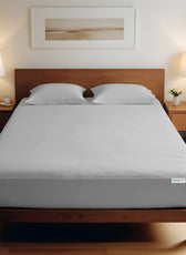 3 Piece Fitted Sheet Set Super Soft Grey Single Size 90x200+20cm with 2 Pillow Case - Cotton Home