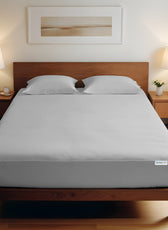 3 Piece Fitted Sheet Set Super Soft Grey Super King Size 200x200+30cm with 2 Pillow Case - Cotton Home