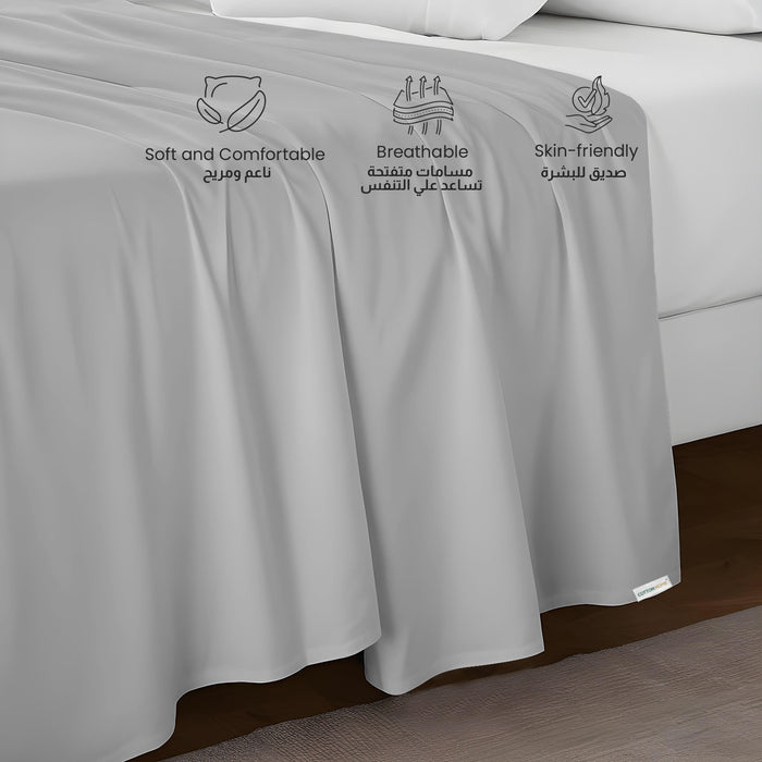 Flat Sheet Super Soft Queen 200x220cm-Grey