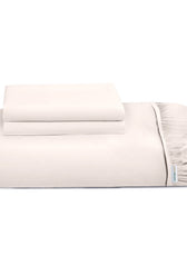 3 Piece Fitted Sheet Set Super Soft Ivory Single Size 90x200+20cm with 2 Pillow Case - Cotton Home