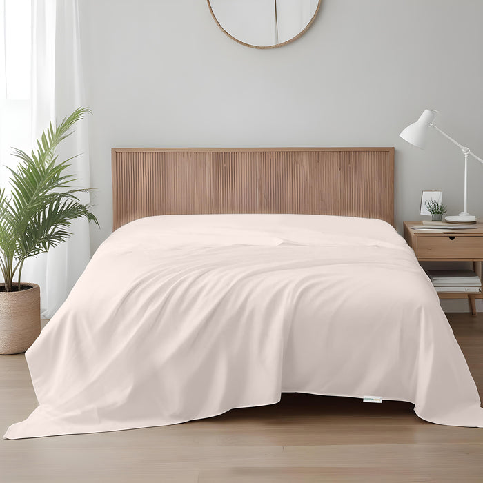 Flat Sheet Supersoft Microfiber Super King 240x260cm-Ivory