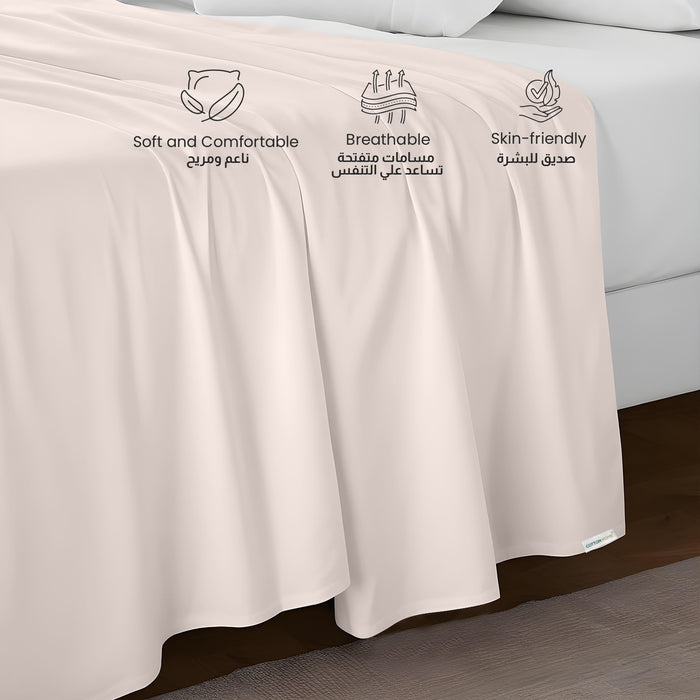 Flat Sheet Supersoft Microfiber Queen 200x220cm-Ivory