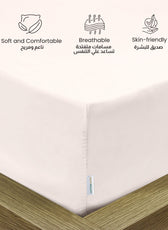 3 Piece Fitted Sheet Set Supersoft Microfiber Ivory King Size 180x200+30cm with 2 Pillow Case