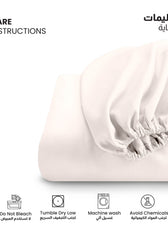 3 Piece Fitted Sheet Set Supersoft Microfiber Ivory King Size 180x200+30cm with 2 Pillow Case