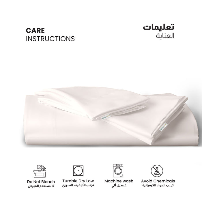 3 Piece Flat Sheet Set Supersoft Microfiber Ivory Single Size 160x220 with 2 Pillow Case