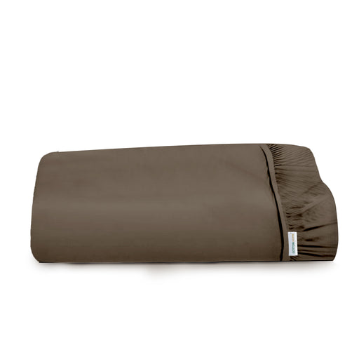 Super Soft King Size Fitted sheet 200x200+30cm Khaki with Deep Pockets - Cotton Home