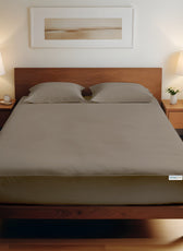 3 Piece Fitted Sheet Set Super Soft Brown King Size 180x200+30cm with 2 Pillow Case - Cotton Home