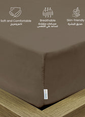 Supersoft Microfiber Twin Size Fitted sheet 160x200+30 CM Khaki with Deep Pockets
