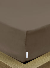 3 Piece Fitted Sheet Set Super Soft Brown King Size 180x200+30cm with 2 Pillow Case - Cotton Home