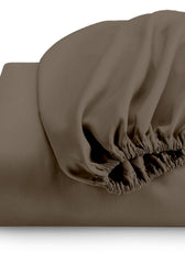 Super Soft Fitted Sheet 90x200+20 CM Khaki with Deep Pockets - Cotton Home