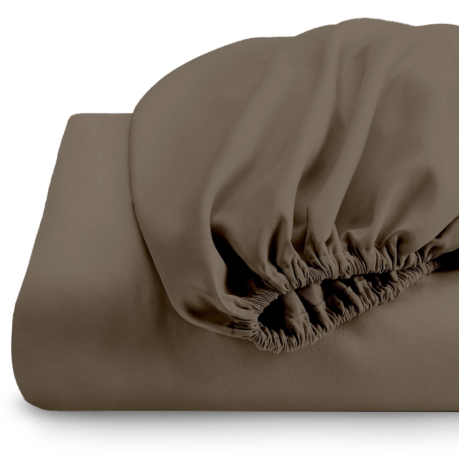 Super Soft Twin Size Fitted Sheet 180x200+30 CM Khaki with Deep Pockets - Cotton Home