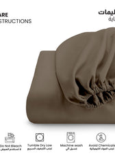 Supersoft Microfiber Twin Size Fitted sheet 160x200+30 CM Khaki with Deep Pockets