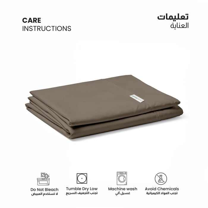 Flat Sheet Supersoft Microfiber Super King Flat Sheet 240x260cm-Khaki